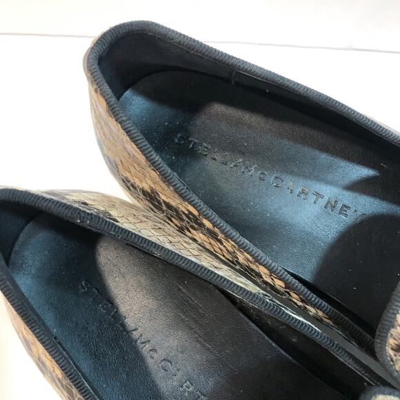 Stella McCartney Binx Snake Print Python Wedge Platform Loafers - Picture 9 of 11